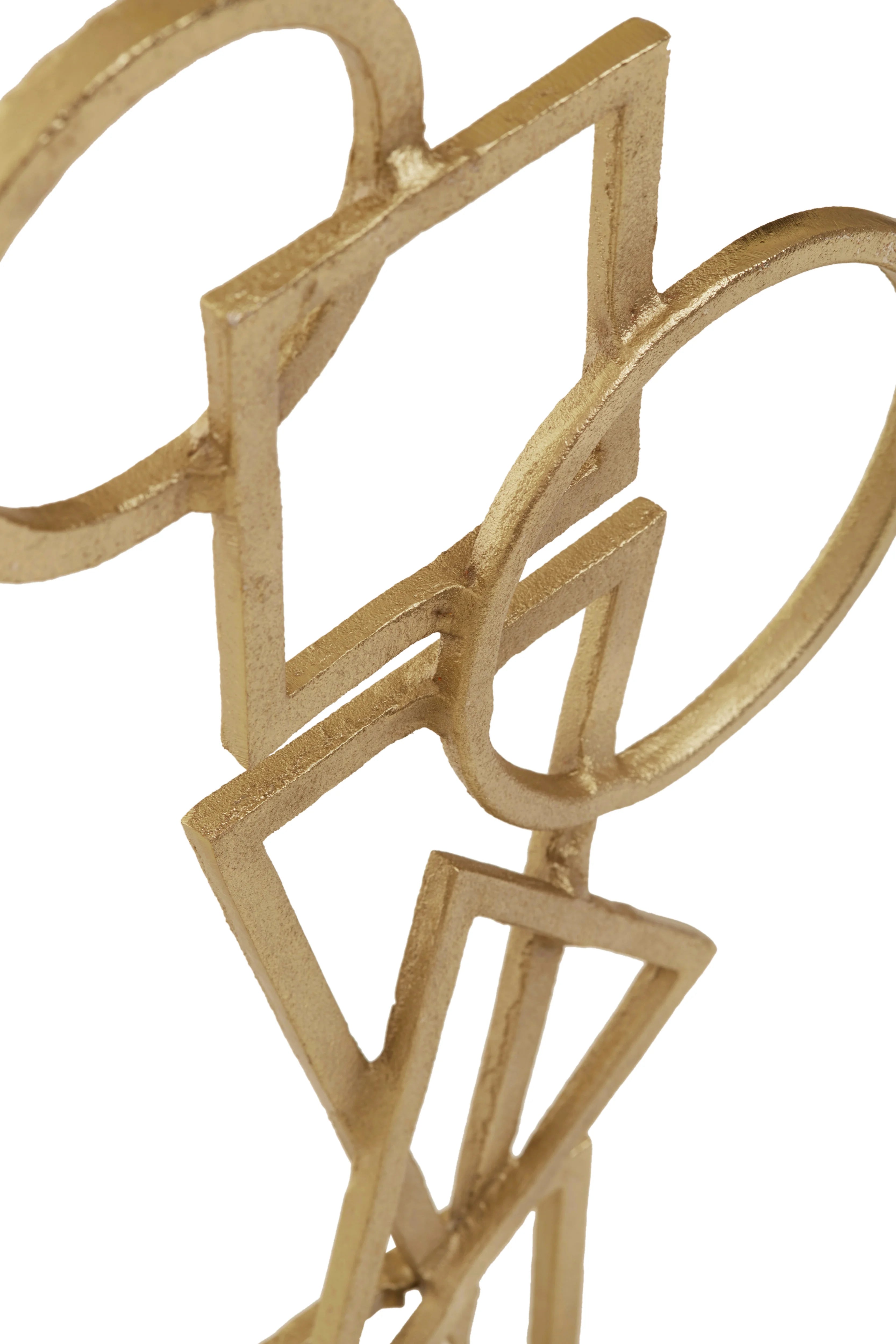 Rojas White Marble & Gold Abstract Shape Sculpture